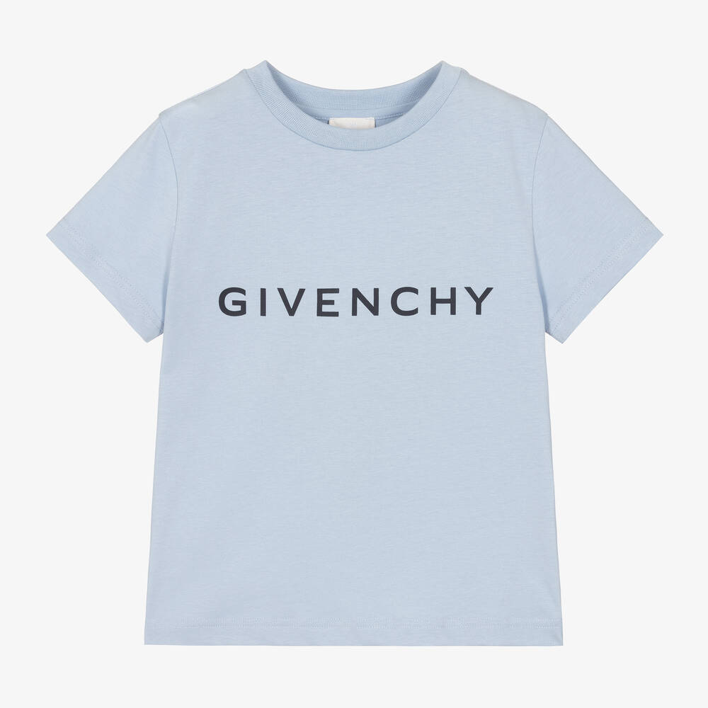 Givenchy-Boys Blue Cotton T-Shirt | Childrensalon Outlet
