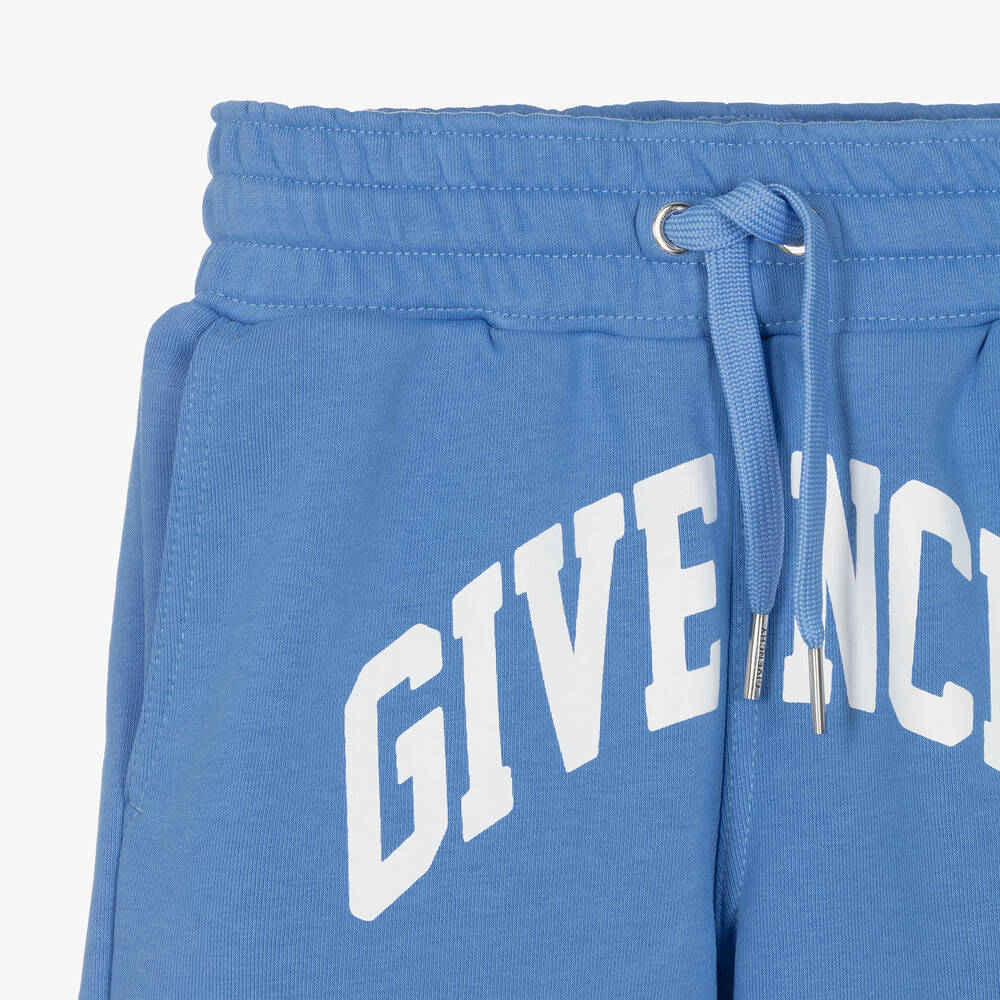 Givenchy - Boys Blue Cotton Varsity Shorts | Childrensalon