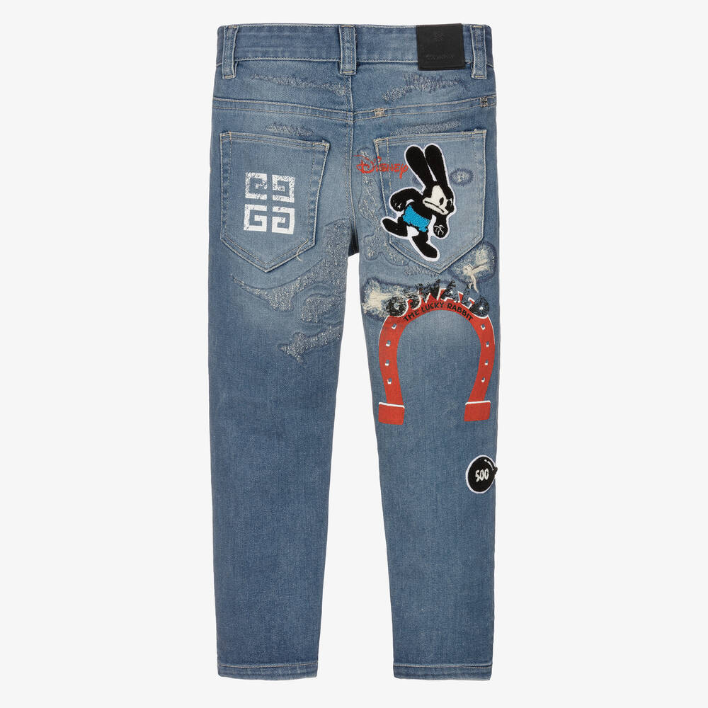 Givenchy-Синие джинсы Disney с эффектом потертости | Childrensalon Outlet