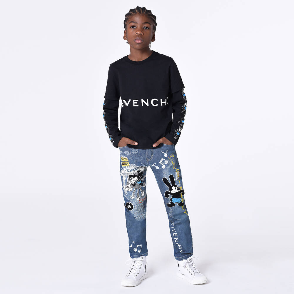 Givenchy-Синие джинсы Disney с эффектом потертости | Childrensalon Outlet