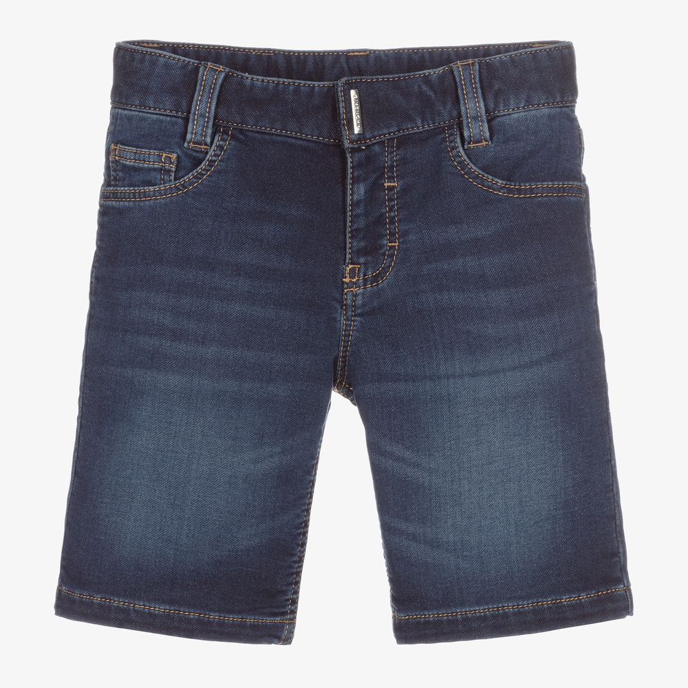 Givenchy - Boys Blue Jersey Denim Shorts | Childrensalon
