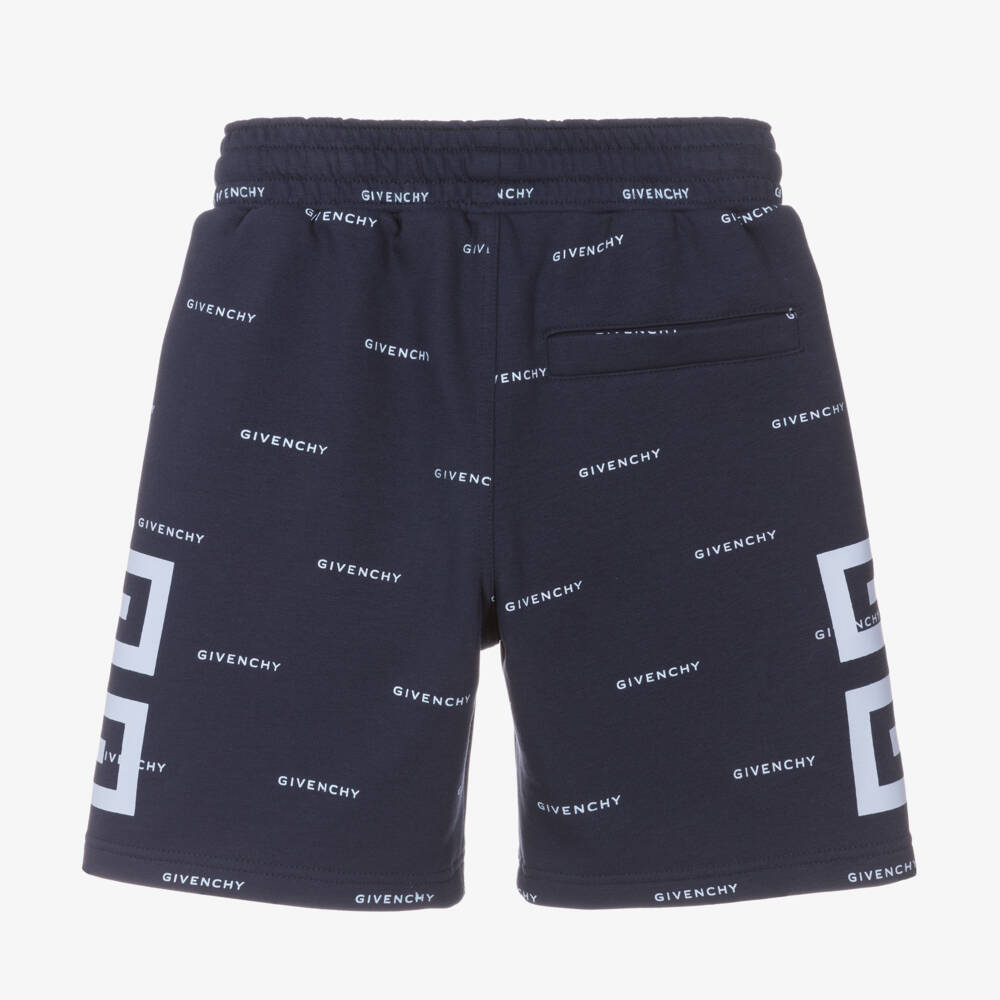 Givenchy-Boys Blue Jersey Logo Shorts | Childrensalon Outlet