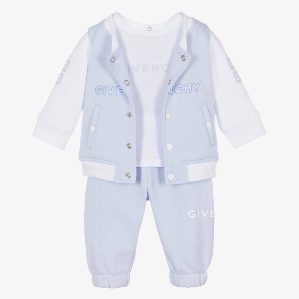 Givenchy-Boys Blue Jersey Trouser Set | Childrensalon Outlet