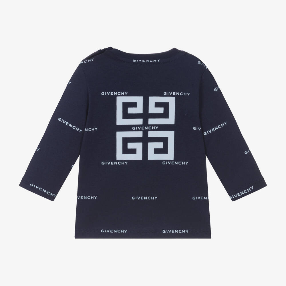 Givenchy-Boys Blue Logo Cotton Top | Childrensalon Outlet