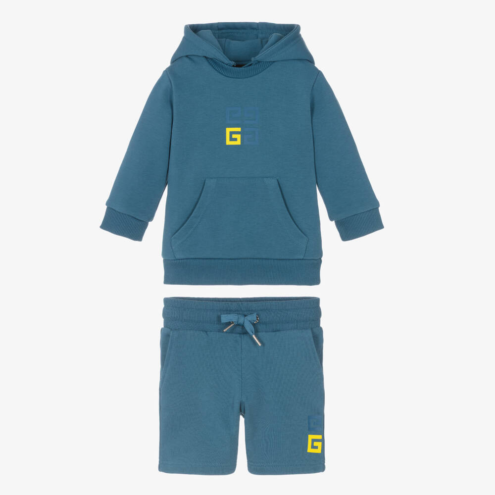 Givenchy-Boys Blue Logo-Embellished Jersey Set | Childrensalon Outlet