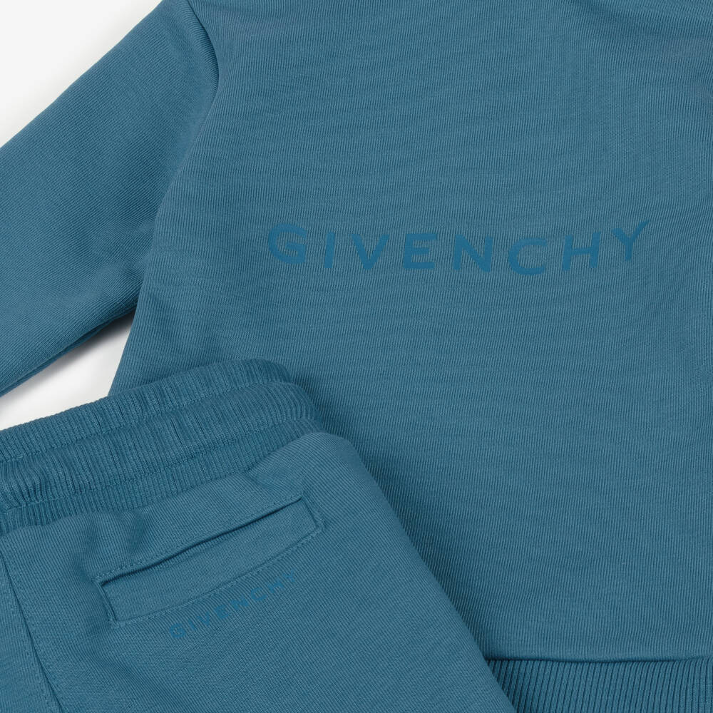 Givenchy-Boys Blue Logo-Embellished Jersey Set | Childrensalon Outlet