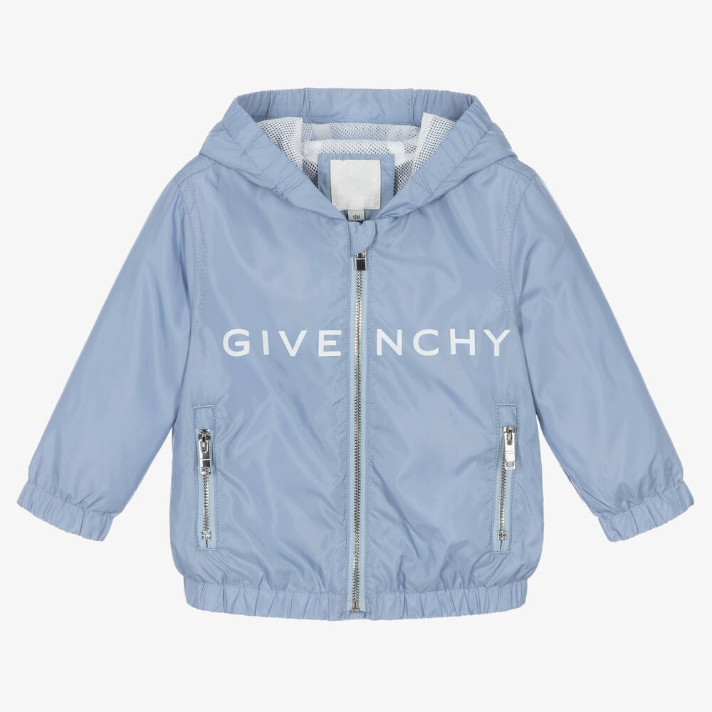 Givenchy - Boys Blue Logo Windbreaker Jacket | Childrensalon