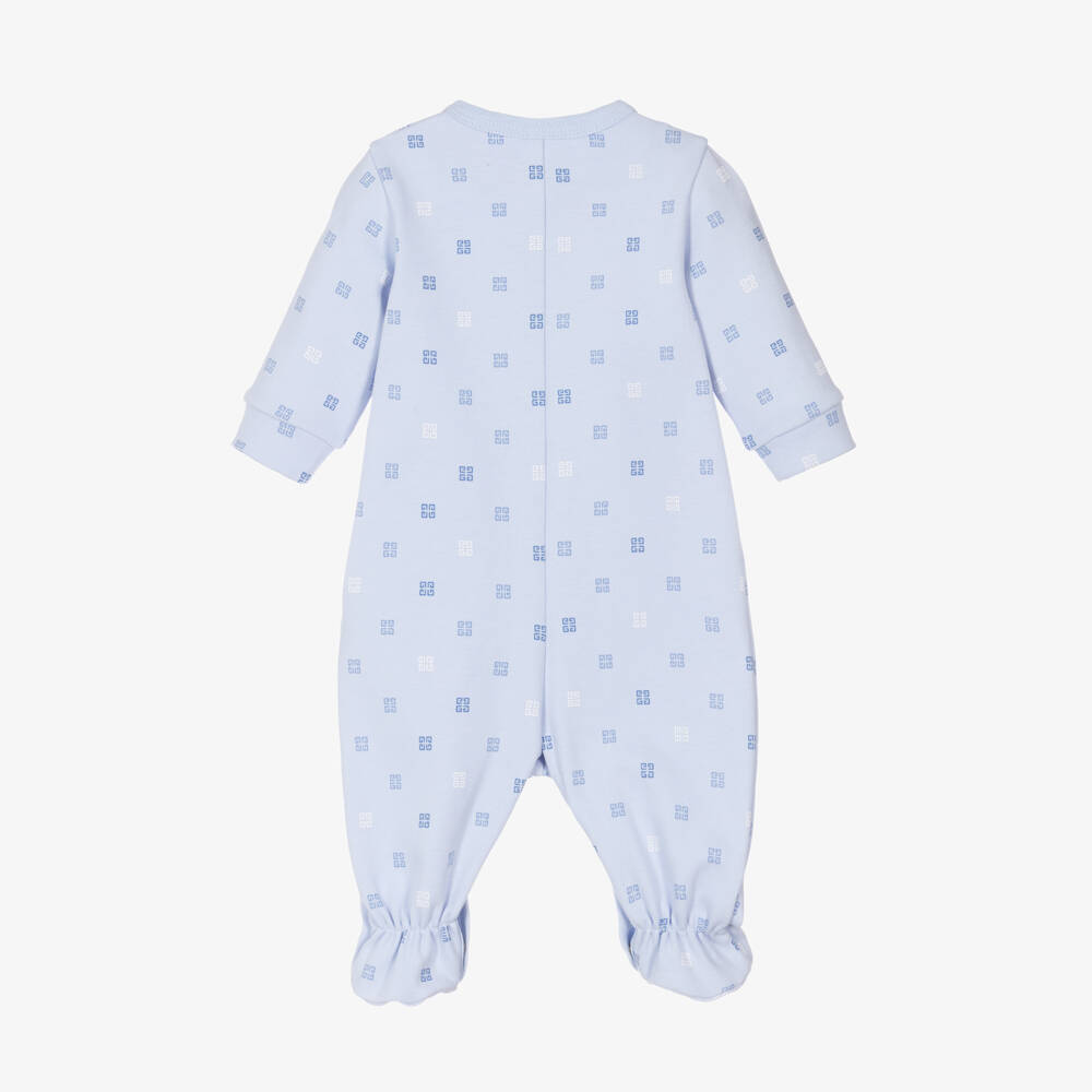 Givenchy-Boys Blue Patterned Cotton Babygrow | Childrensalon Outlet