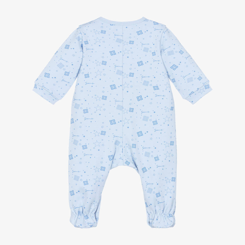 Givenchy-Boys Blue Stars & Logos Cotton Babygrow | Childrensalon Outlet