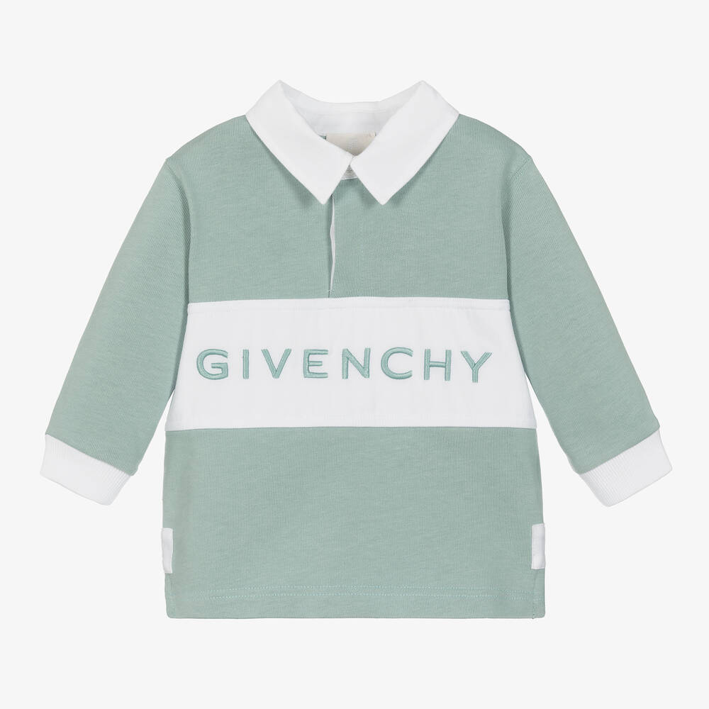 Givenchy - Бело-голубая рубашка поло из хлопка | Childrensalon