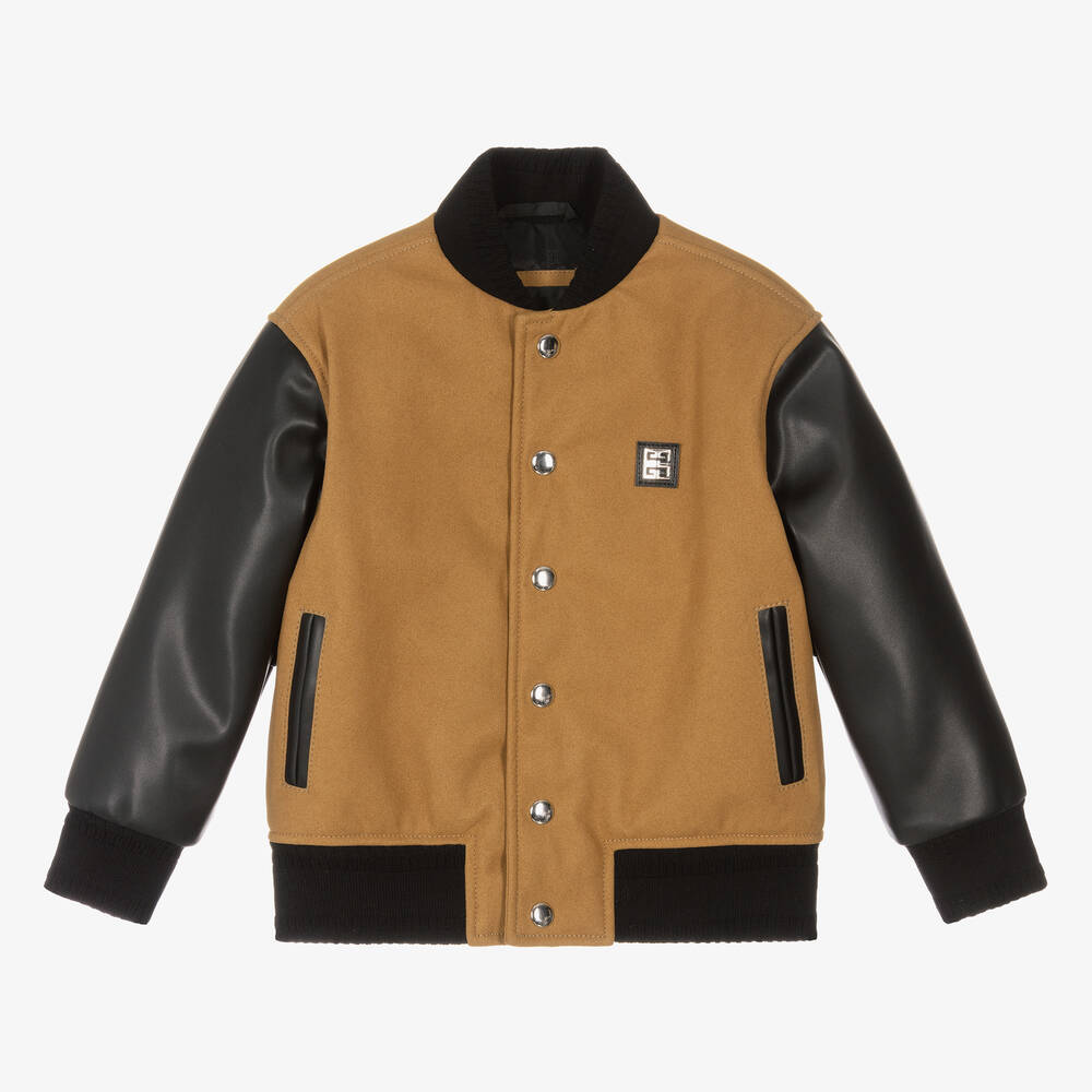 Givenchy - Boys Brown 4G Bomber Jacket | Childrensalon