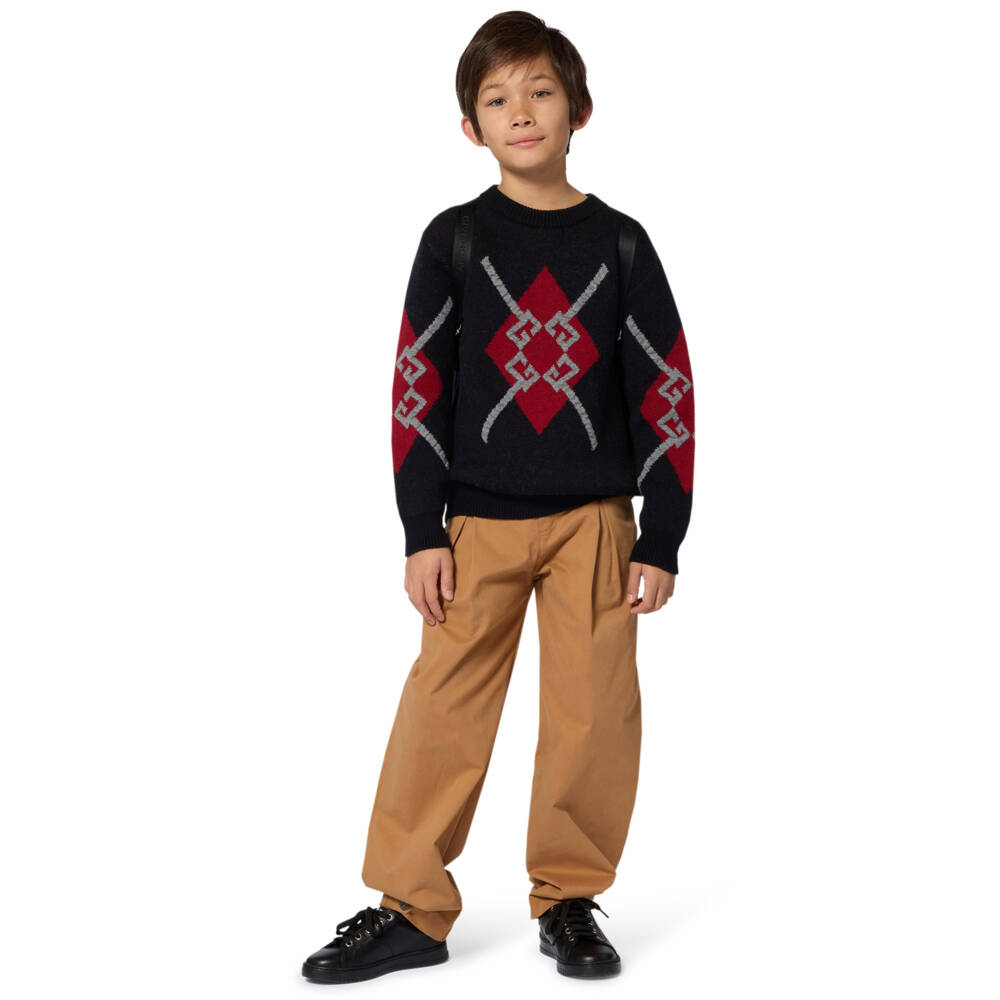 Givenchy-Boys Camel Brown Gabardine Trousers | Childrensalon Outlet