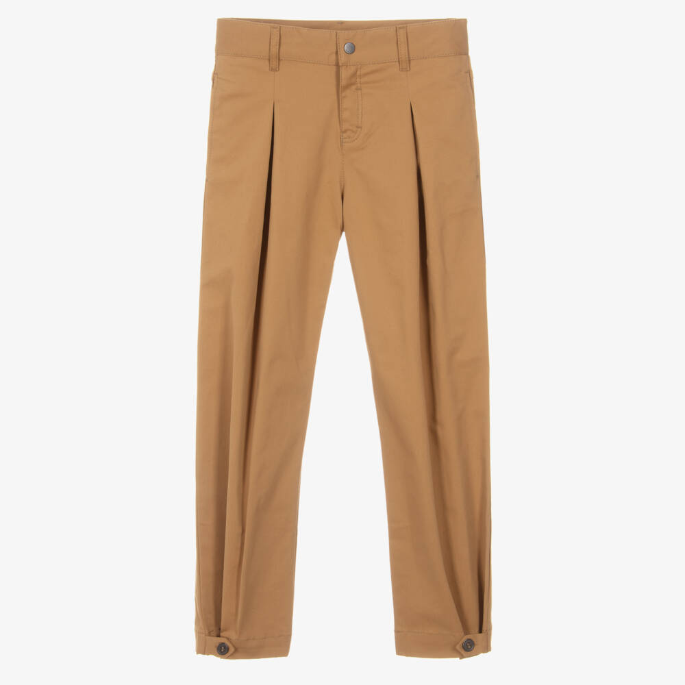 Givenchy-Boys Camel Brown Gabardine Trousers | Childrensalon Outlet