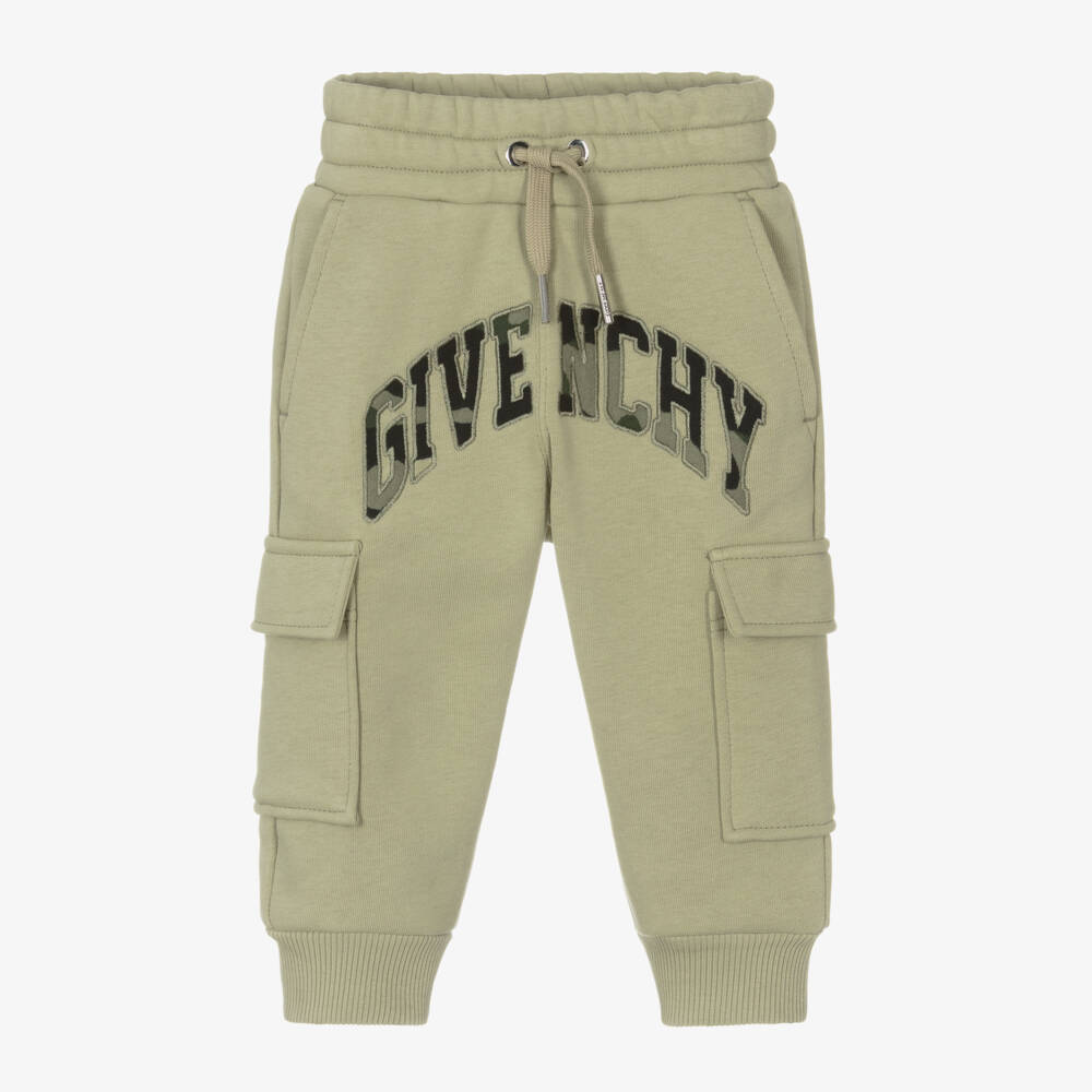 Givenchy-Boys Cargo Style Green Joggers | Childrensalon Outlet