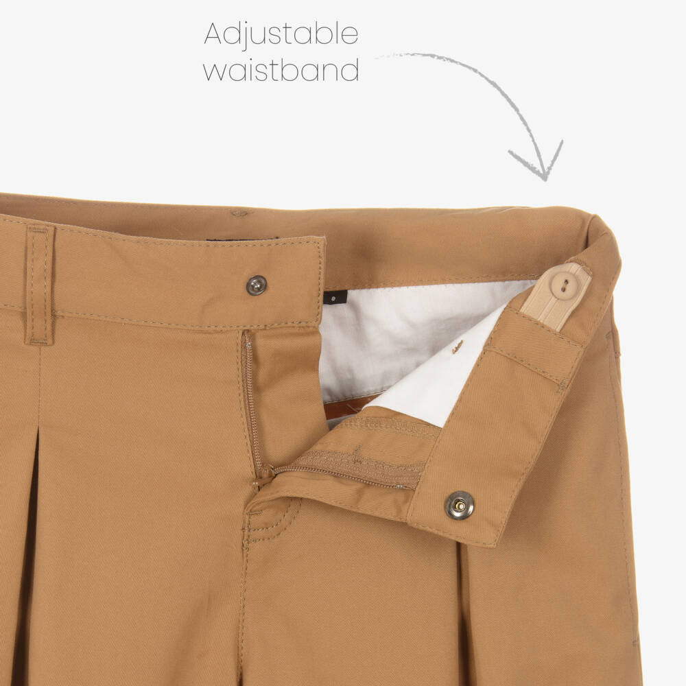 Givenchy-Boys Casual Beige Twill Trousers | Childrensalon Outlet