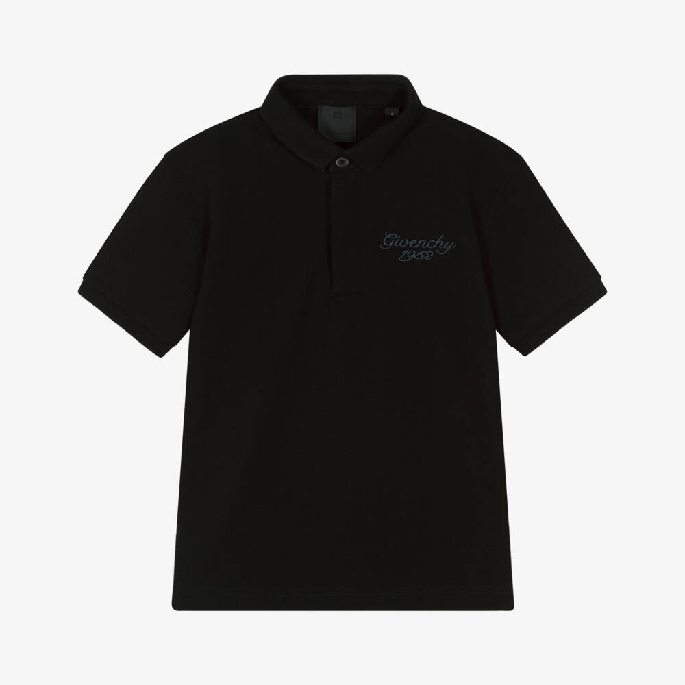 Givenchy-Boys Classic Black Piqué Polo | Childrensalon Outlet