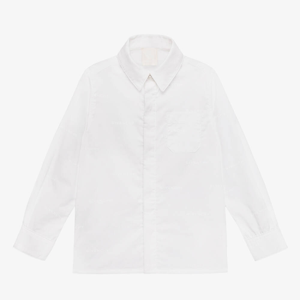 Givenchy-Boys Classic White Poplin Shirt | Childrensalon Outlet