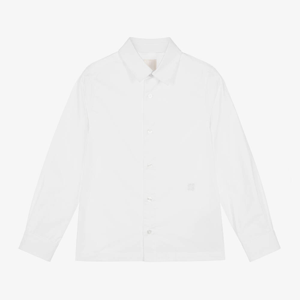 Givenchy-Boys Classic White Woven Shirt | Childrensalon Outlet