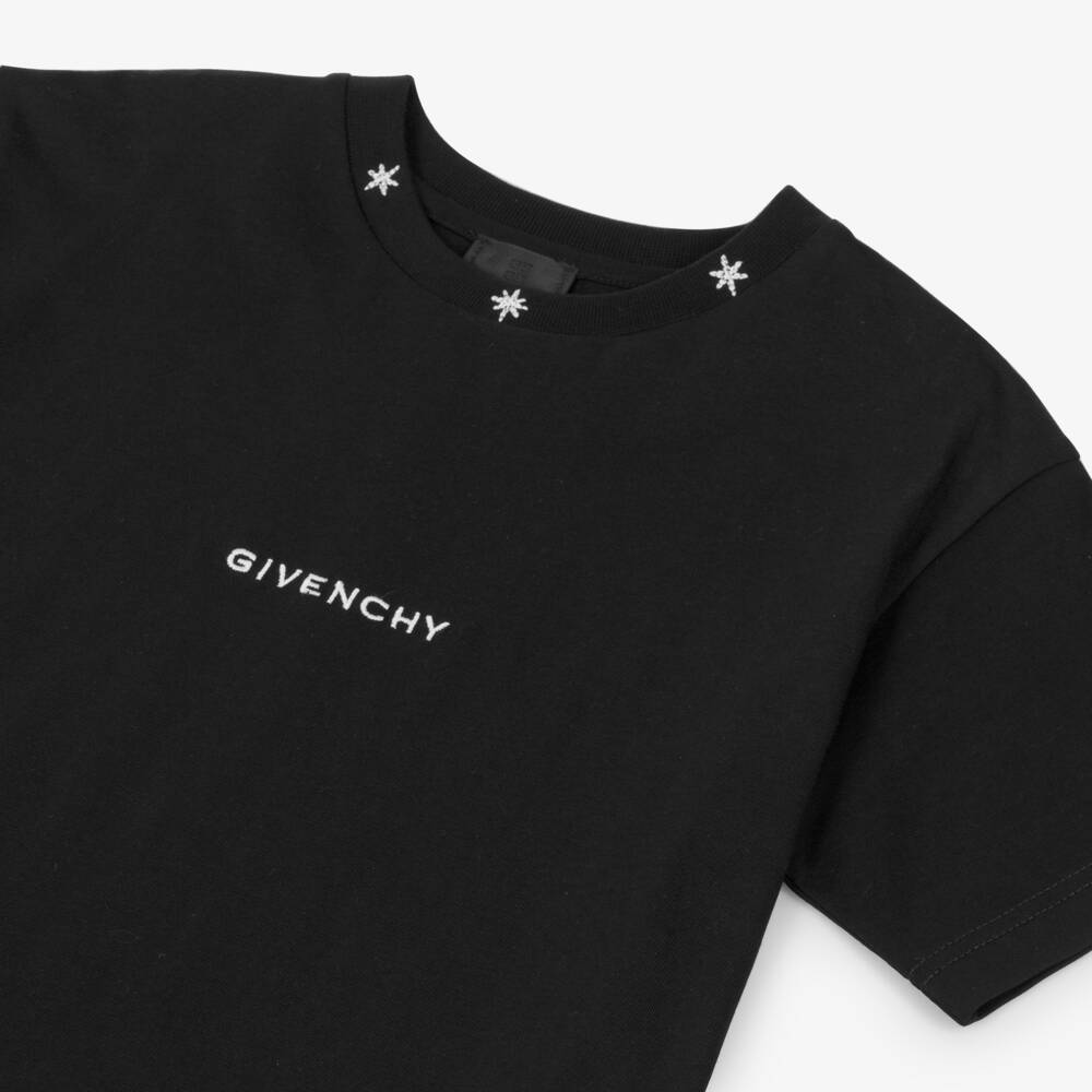 Givenchy-Boys Dark Cotton Crew Tee | Childrensalon Outlet