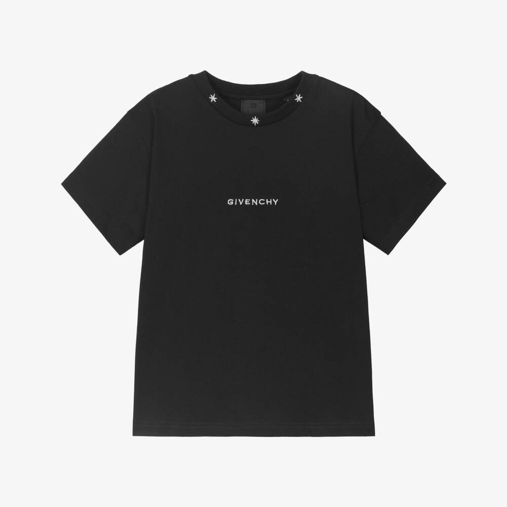 Givenchy-Boys Dark Cotton Crew Tee | Childrensalon Outlet