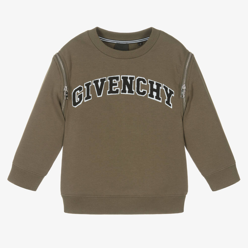 Givenchy - Boys Green 2-in-1 Sweatshirt | Childrensalon