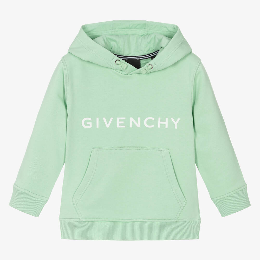 Givenchy - توب هودي 4G قطن جيرسي لون أخضر نعناعي للأولاد | Childrensalon
