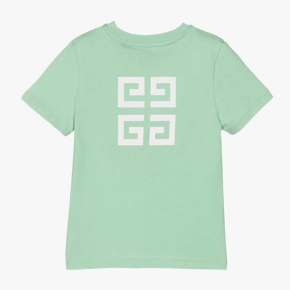 Givenchy Boys Green Cotton Logo T Shirt Childrensalon Outlet