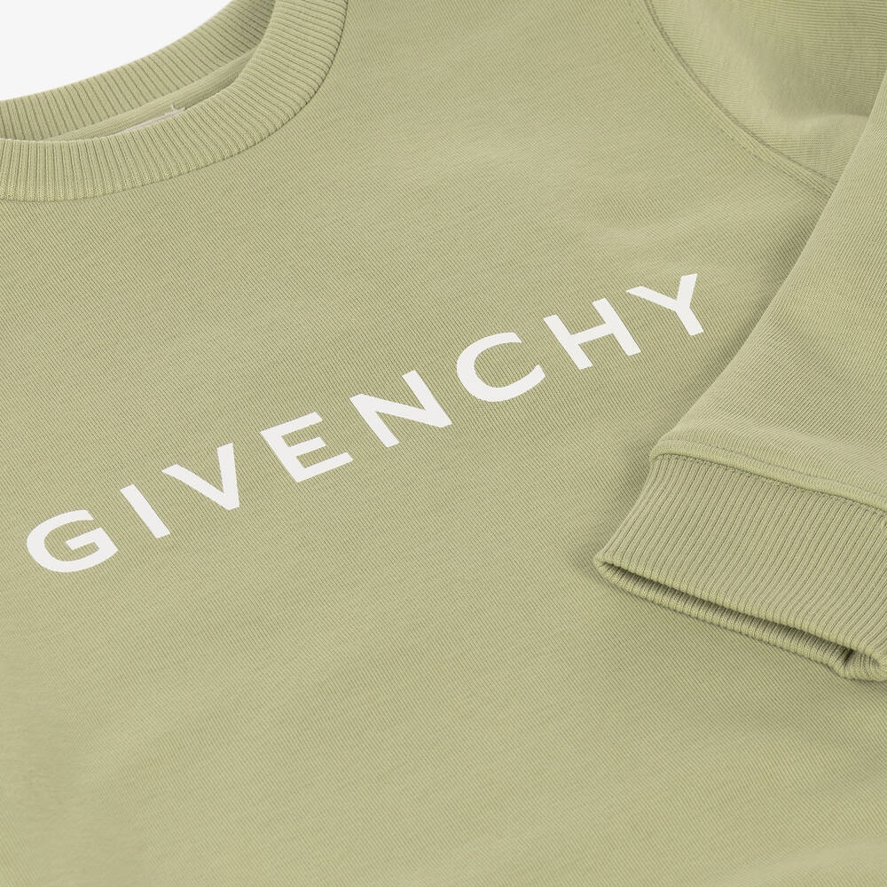 Givenchy-Boys Green Cotton Sweatshirt | Childrensalon Outlet