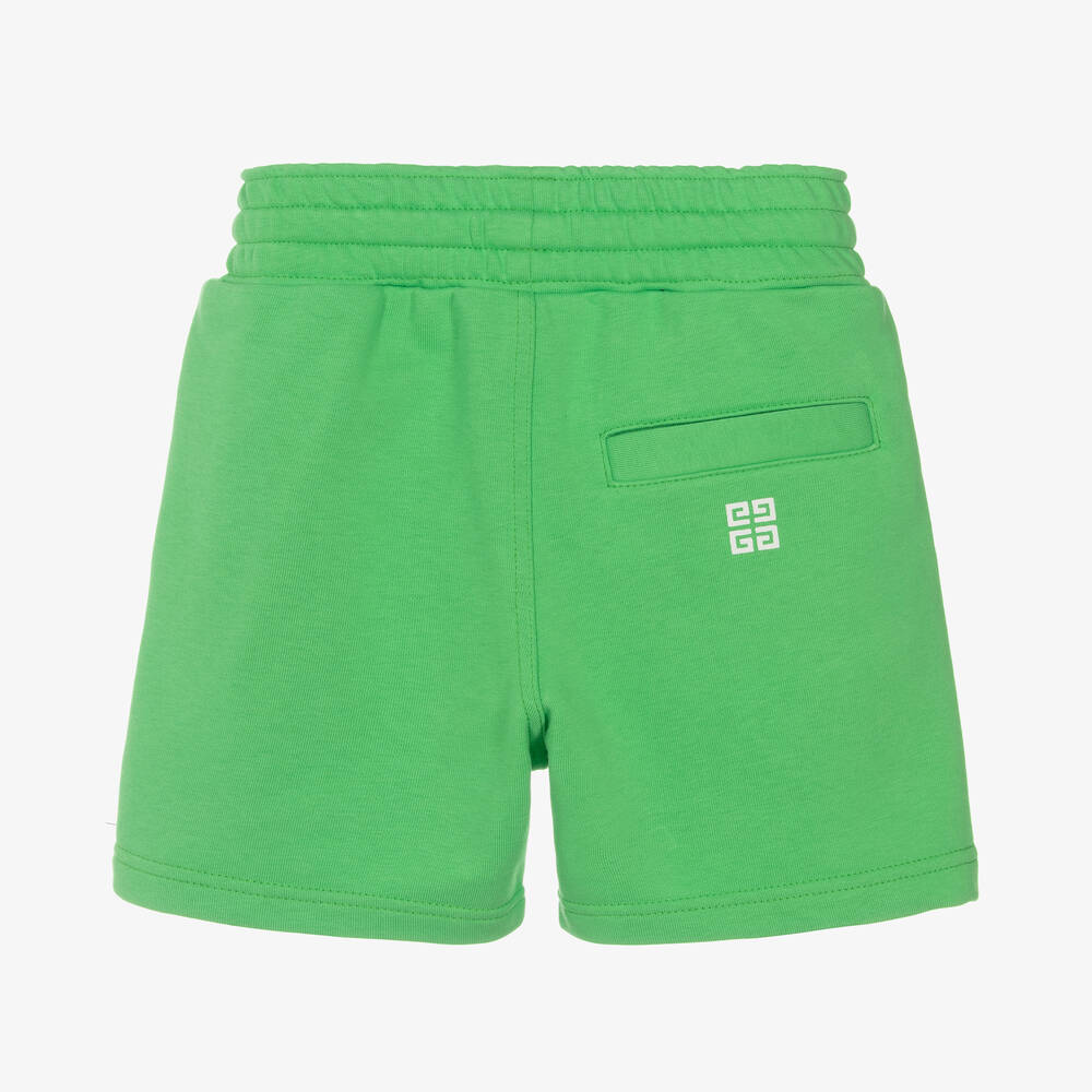 Givenchy-Boys Green Cotton Varsity Shorts | Childrensalon Outlet