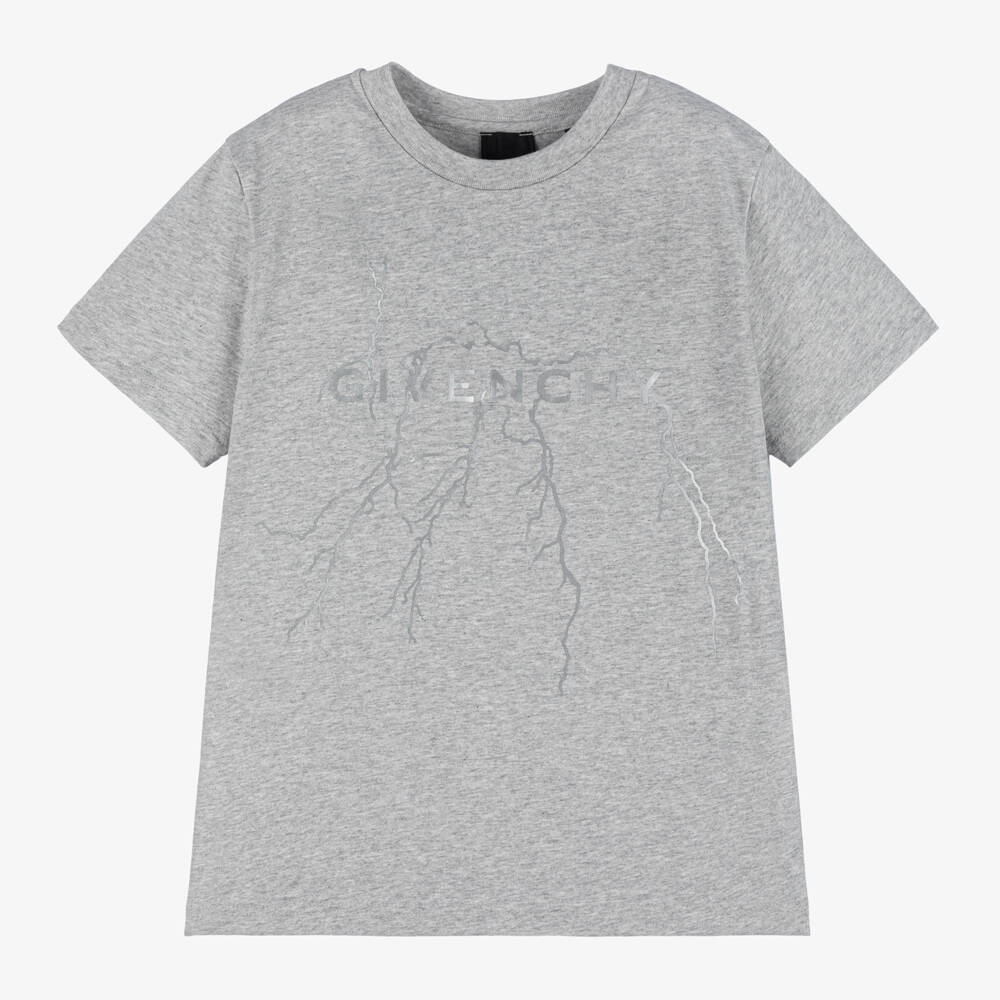 Givenchy-Boys Grey Cotton Crewneck Tee | Childrensalon Outlet