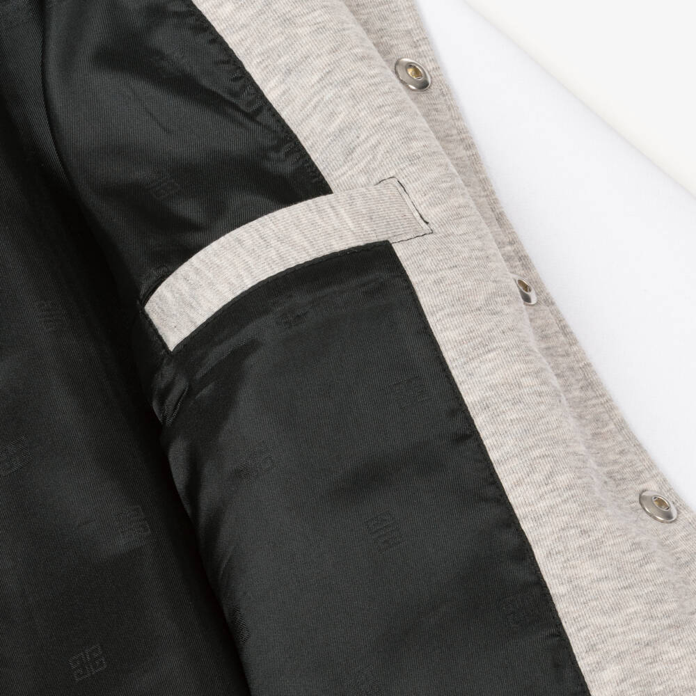 Givenchy-Boys Grey Knit Varsity Jacket | Childrensalon Outlet