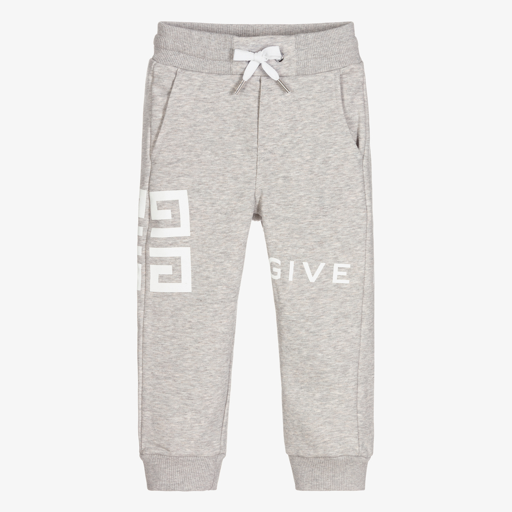 Givenchy - Boys Grey Logo Joggers | Childrensalon