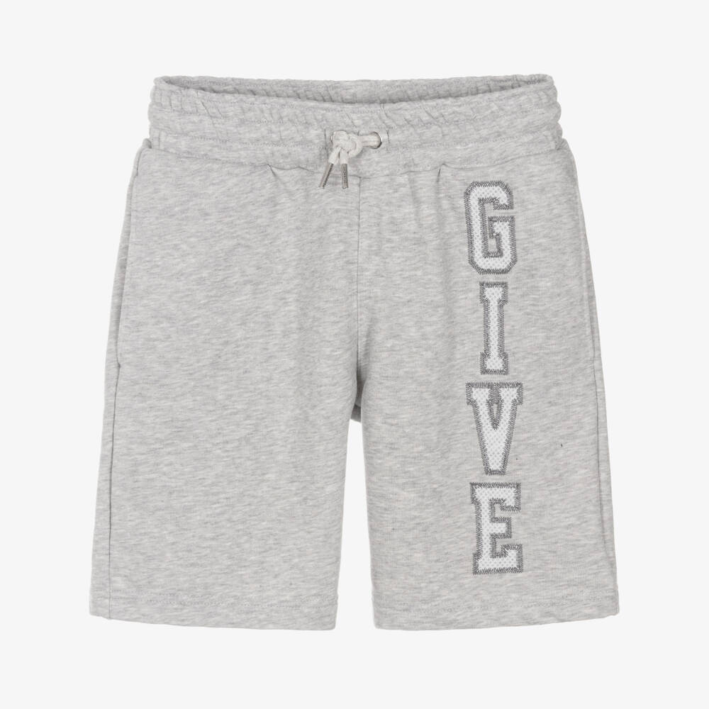 Givenchy-Boys Grey Luxe Cotton Shorts | Childrensalon Outlet
