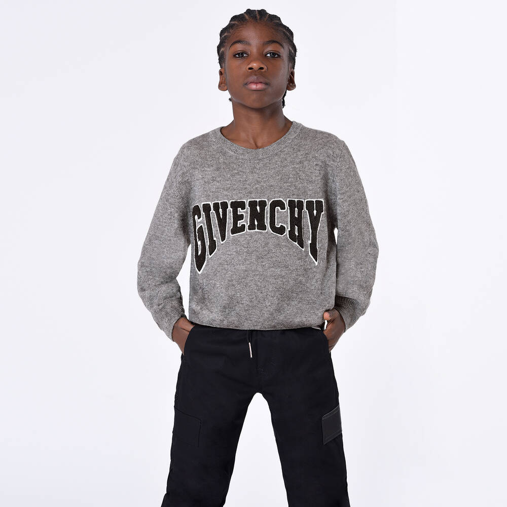 Givenchy Boys Grey Wool Cashmere Sweater