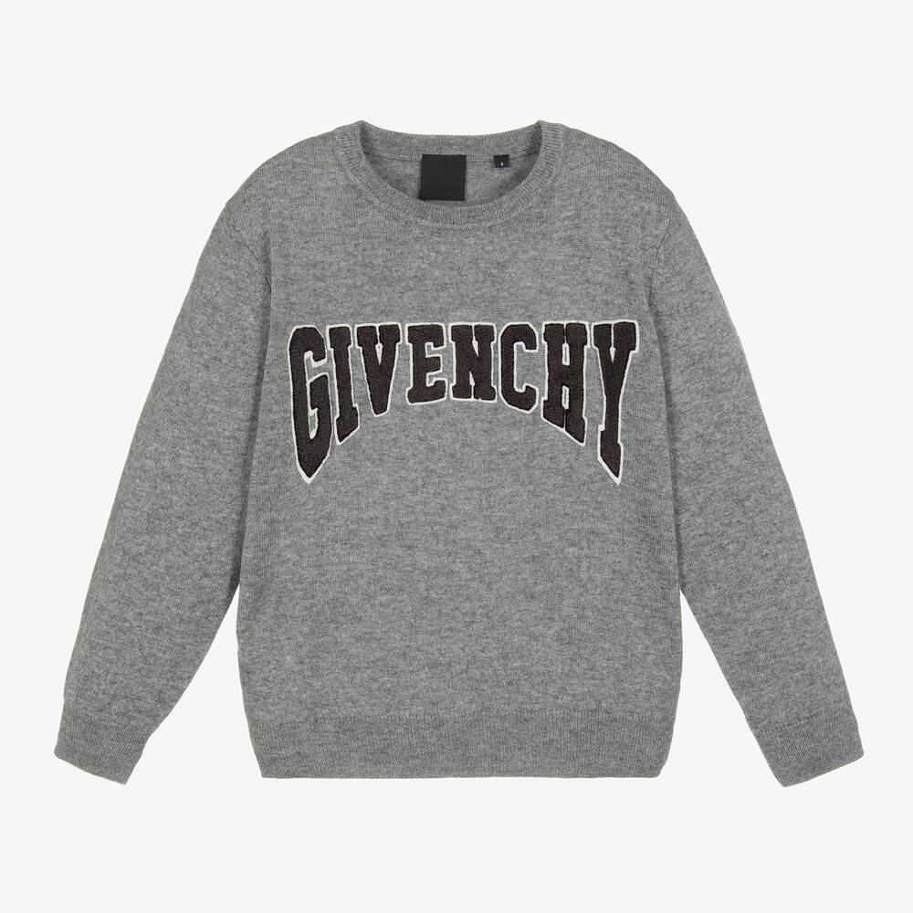 Givenchy-Boys Grey Wool & Cashmere Sweater | Childrensalon Outlet