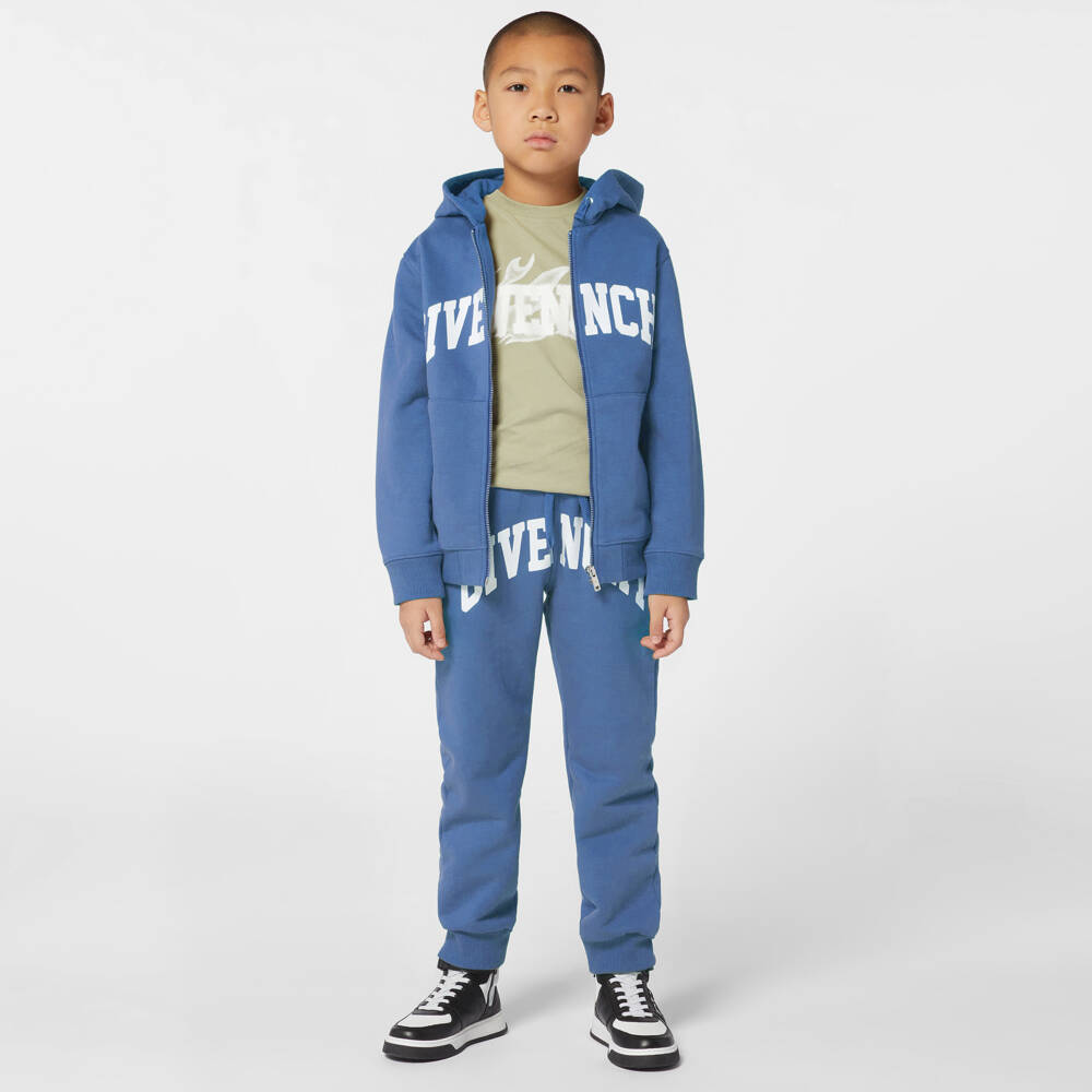 Givenchy-Boys Hooded Blue Zip Jacket | Childrensalon Outlet