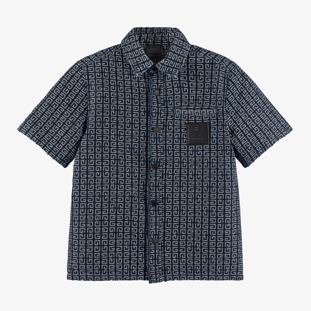 Givenchy-Boys Jacquard Logo Denim Shirt | Childrensalon Outlet