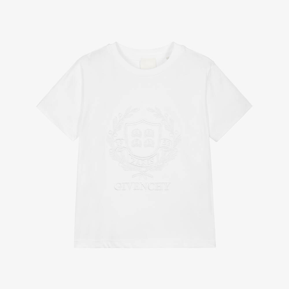 Givenchy-Boys Luxe White Crest Tee | Childrensalon Outlet
