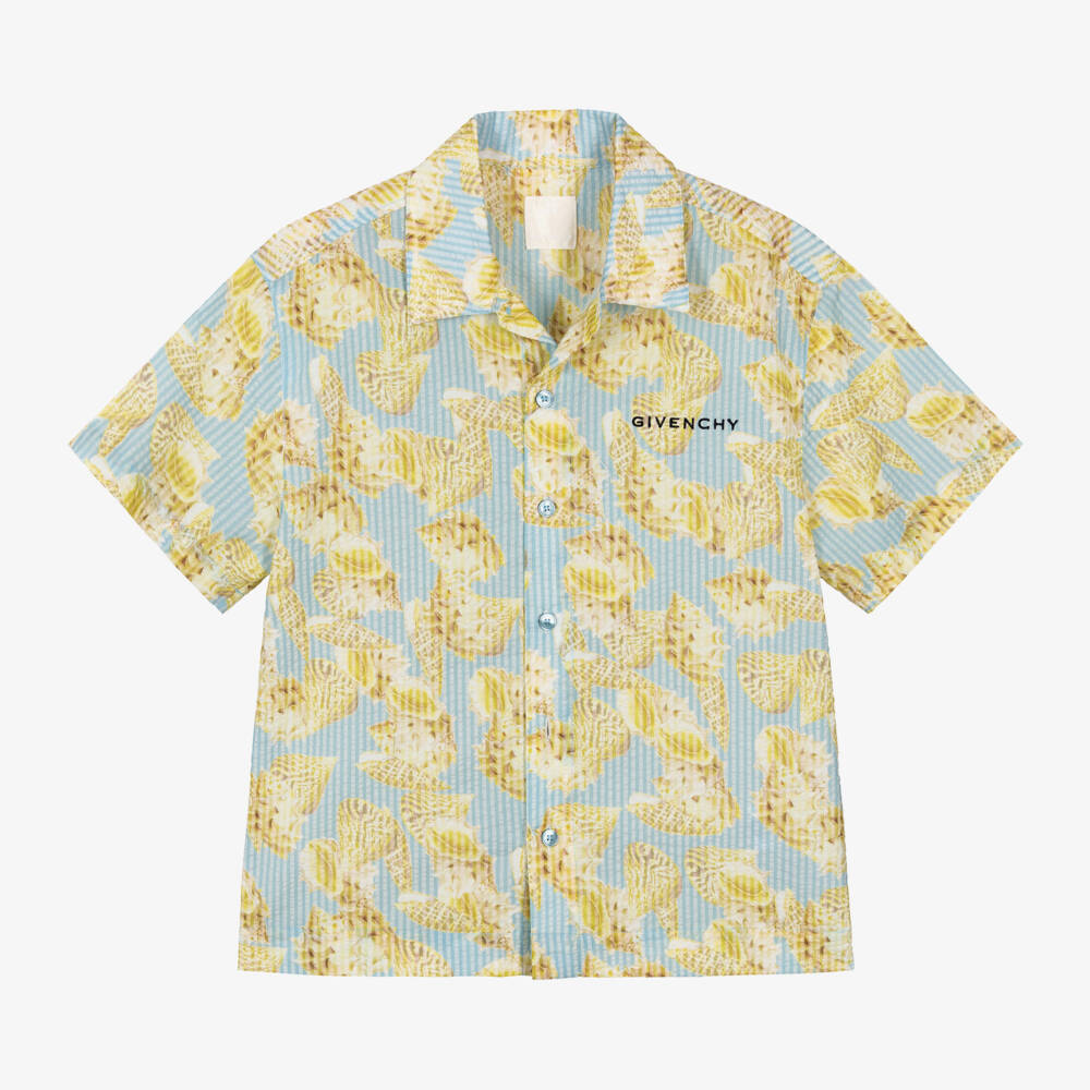 Givenchy-Рубашка из морского синего шёлка для мальчиков | Childrensalon Outlet