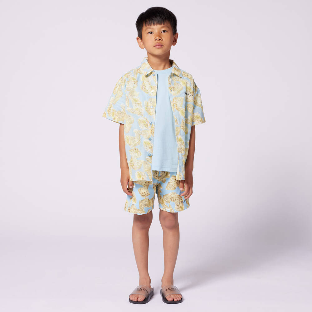 Givenchy-Рубашка из морского синего шёлка для мальчиков | Childrensalon Outlet