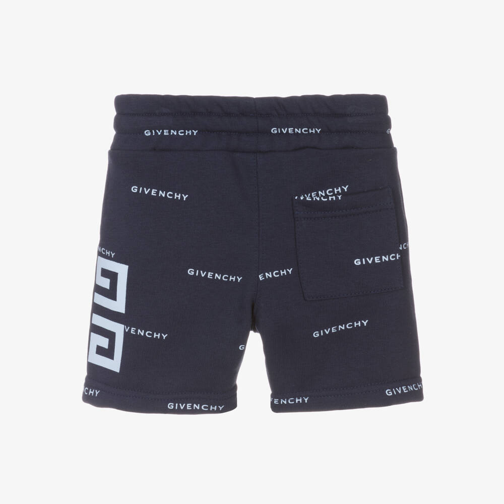 Givenchy-Boys Navy Cotton Logo Shorts | Childrensalon Outlet