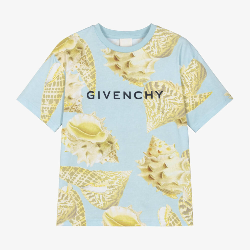 Givenchy-Boys Ocean Blue Shell Tee | Childrensalon Outlet