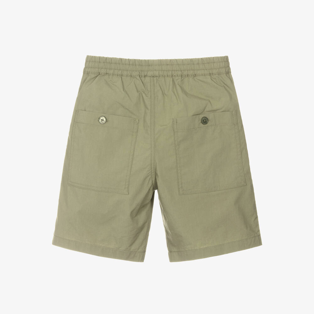Givenchy-Boys Olive Poplin Cargo Shorts | Childrensalon Outlet