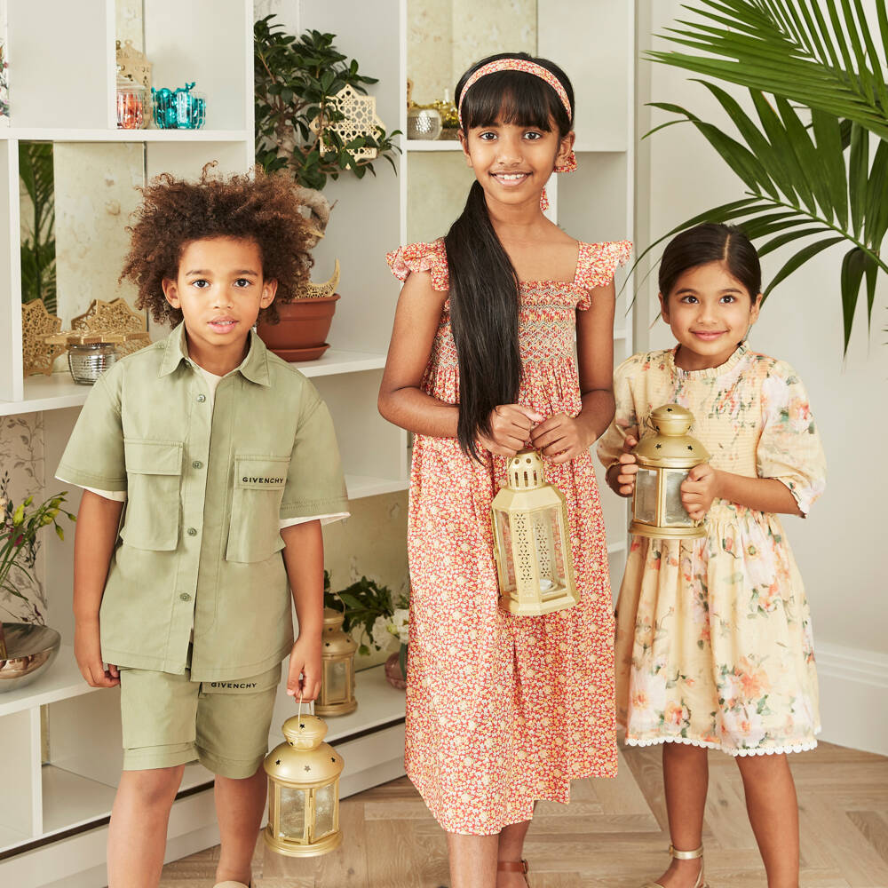 Givenchy-Boys Olive Poplin Cargo Shorts | Childrensalon Outlet