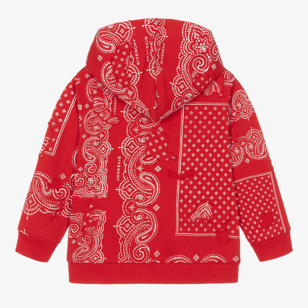 Givenchy-Boys Red Bandana Zip-Up Top | Childrensalon Outlet