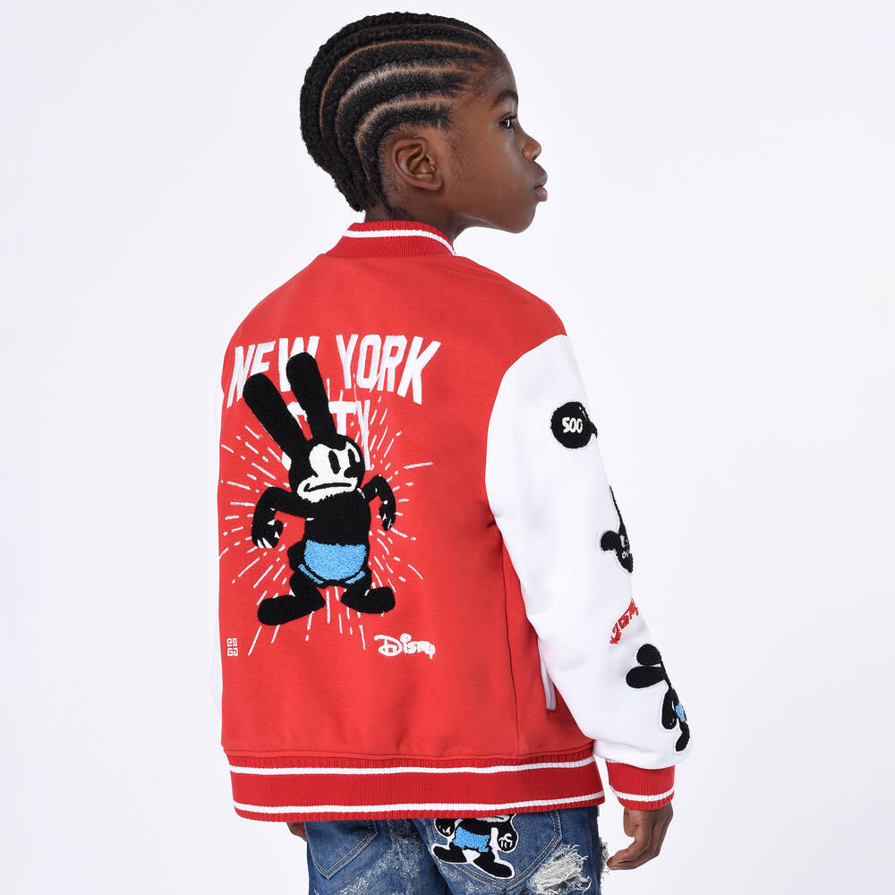 Givenchy-جاكيت بيسبول بطبعة ديزني قطن لون أحمر للأولاد | Childrensalon Outlet