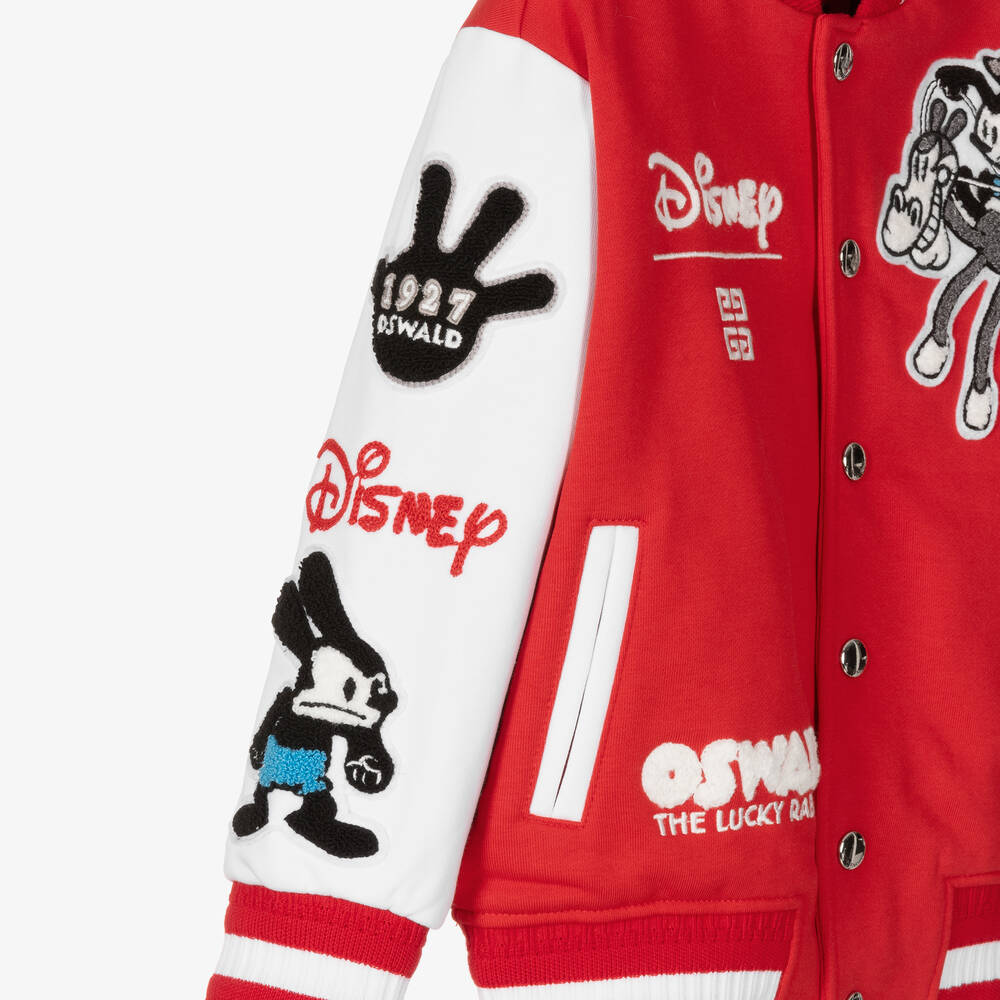 Givenchy-جاكيت بيسبول بطبعة ديزني قطن لون أحمر للأولاد | Childrensalon Outlet