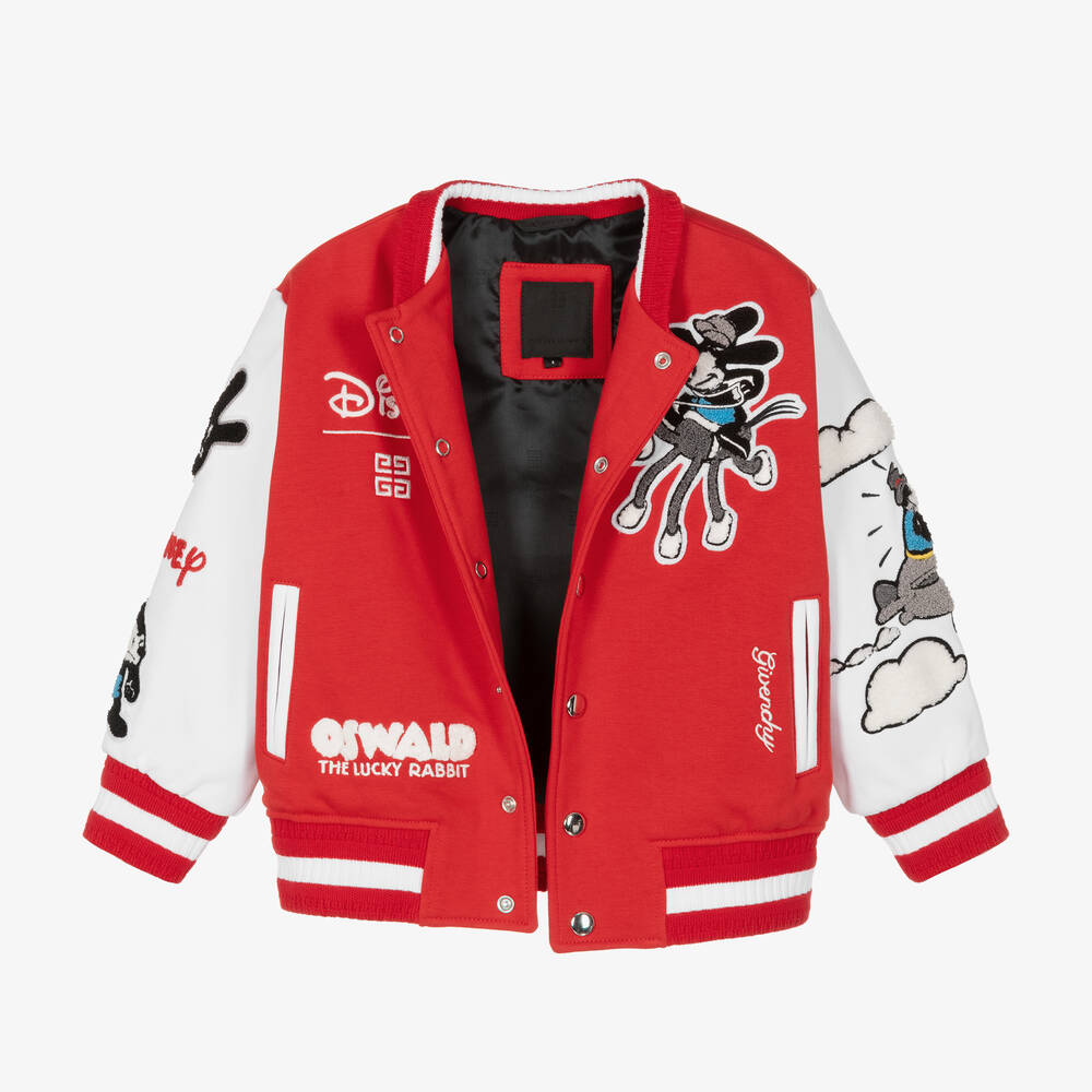 Givenchy-جاكيت بيسبول بطبعة ديزني قطن لون أحمر للأولاد | Childrensalon Outlet