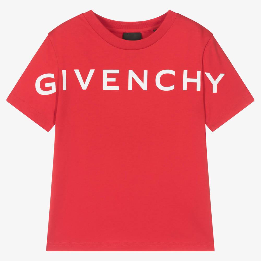Givenchy - تيشيرت قطن لون أحمر للأولاد | Childrensalon