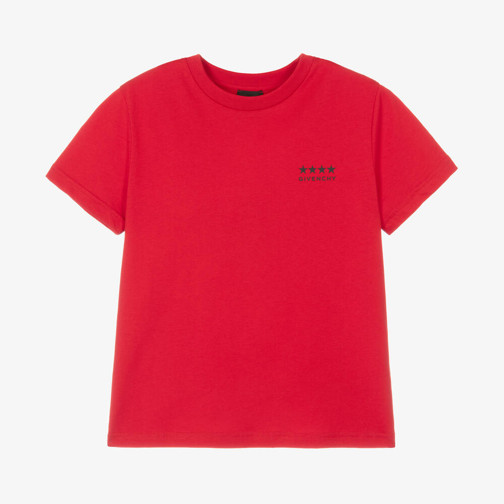 Givenchy-Boys Red Cotton T-Shirt | Childrensalon Outlet